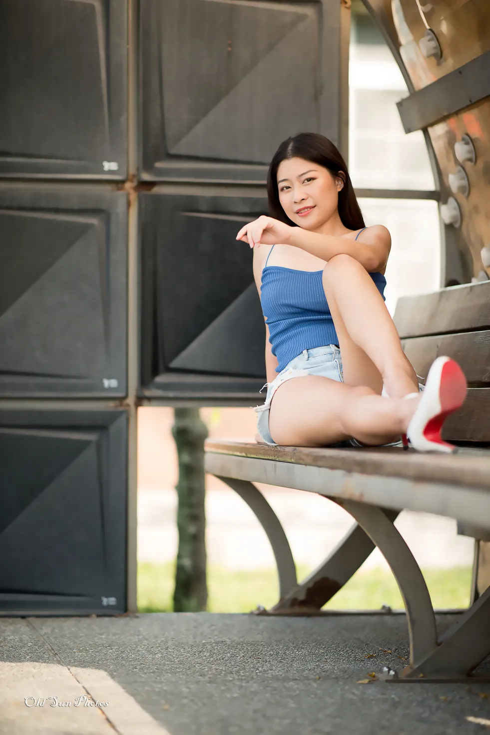 [爱美足] NO.187 张紫琳 牛仔短裤高跟美腿 街拍#[66P]-5