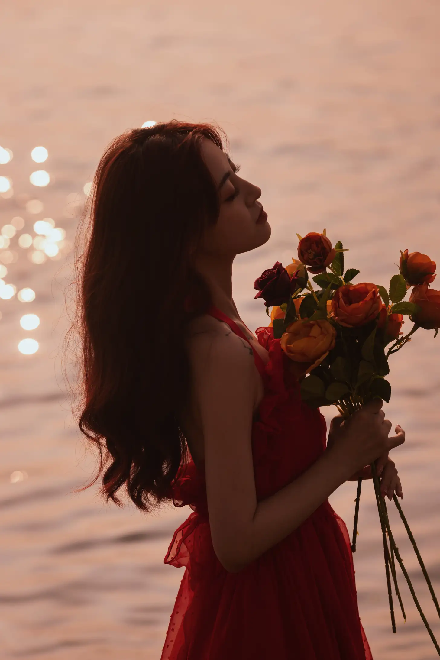 [艺图语] 2022.09.02 Vol.1849 – 海边夕阳和红裙女孩 壹萱-#[33P]-1