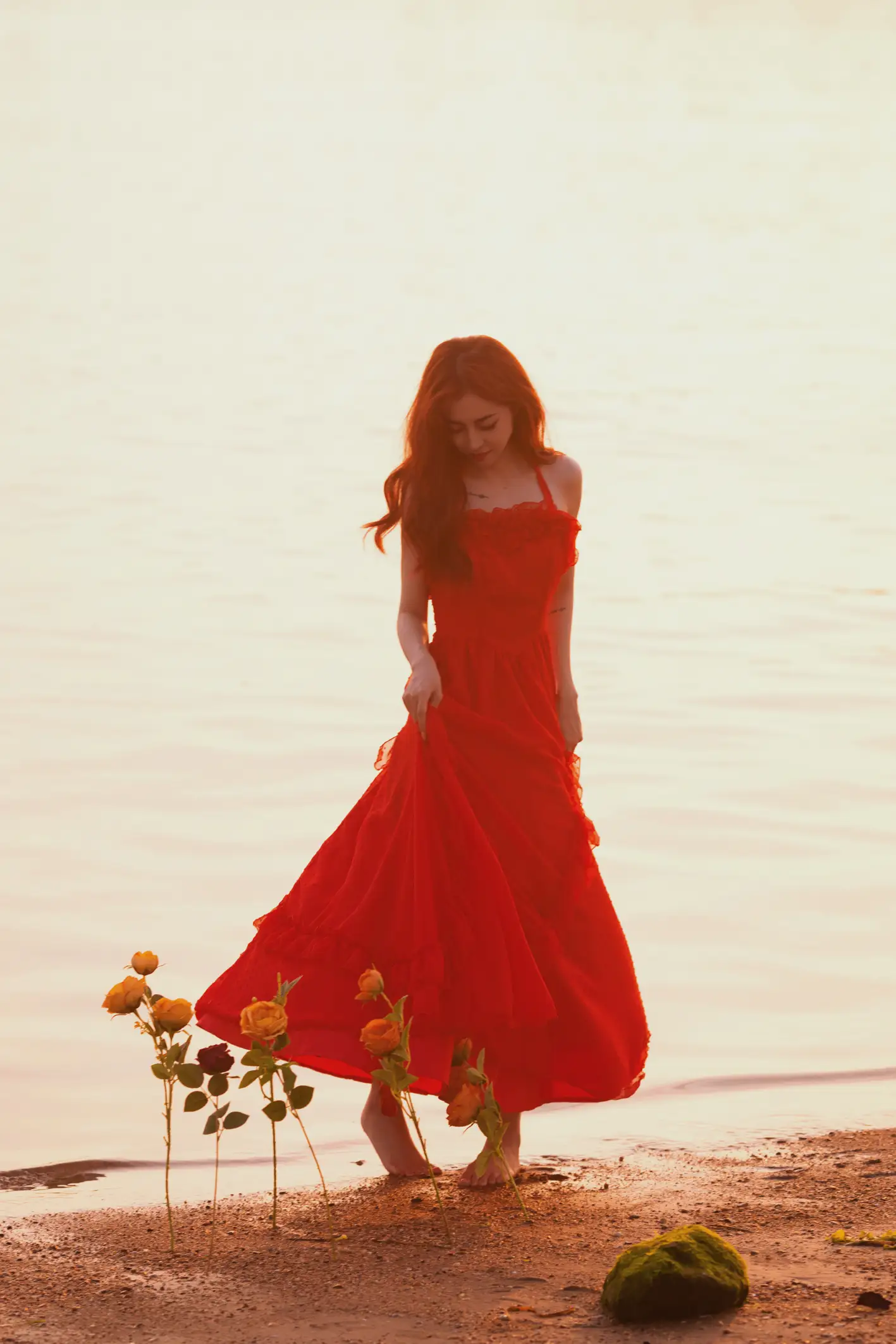 [艺图语] 2022.09.02 Vol.1849 – 海边夕阳和红裙女孩 壹萱-#[33P]-3