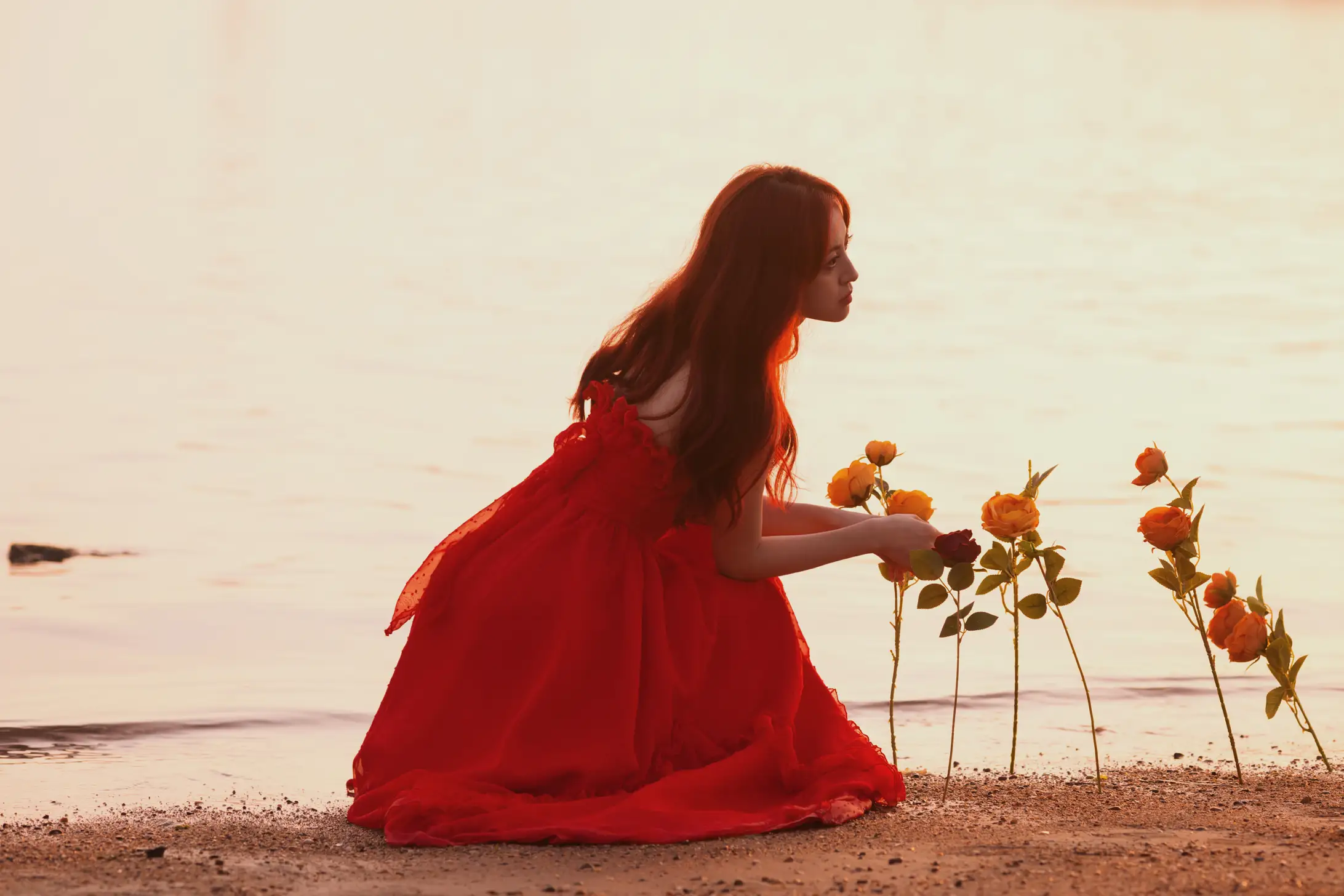 [艺图语] 2022.09.02 Vol.1849 – 海边夕阳和红裙女孩 壹萱-#[33P]-9